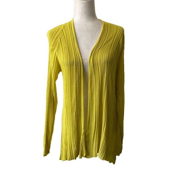 RETRO-ology Open Front Cardigan Lemongrass Knit SZ M - Picture 1 of 12